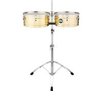 Meinl MTS1415B - Timbales a percussione serie maratona con supporto per campanaccio e supporto a doppio rinforzo, non prodotto in Cina