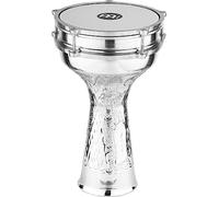 Meinl Percussion Aluminum Series Darbuka - Tamburo a Mano Molto Grande - Con Pelle Sintetica - Diametro 8 Pollici - Martellato a Mano - Aluminum, Silver (HE-114)
