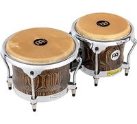 Meinl Percussion Bongos Woodcraft Series - 2 Tamburi a Mano da 7 e 8.5 Pollici - Chiave Accordatura Inclusa - Frassino Bianco, Vintage Brown (WB400VBR-M)