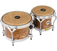 Meinl Percussion Bongos Woodcraft Series - 2 Tamburi a Mano da 7 e 9 Pollici - Chiave Accordatura Inclusa - Frassino Bianco, Zebra Finished Ash (WB500ZFA-M)