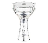 Meinl Percussion HE-113 - Darabouka in alluminio martellato a mano con pelle artificiale, diametro: 7,25"/18,42 cm, colore: Argento