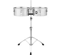 Meinl Percussion MTS1415CH - Timbales Meinl Marathon Series con supporto per campanaccio e doppio supporto, non prodotto in Cina