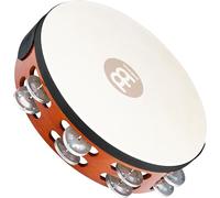 Meinl Percussion TAH2A-AB - Tamburello in legno con pelle e 2 file di sonagli d'alluminio nel telaio, diametro: 25,40 cm (10''), colore marrone African