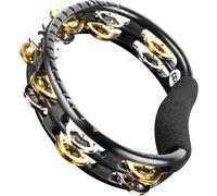 Meinl Percussion Traditional Tambourine, Handheld Half-Moon Shape with Synthetic Frame - NOT Made in China - Double Row Dual Alloy Jingles, 2-Year Warranty, Black (TMT1M-BK)