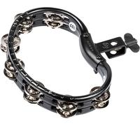 Meinl Percussion TMT2BK - Tamburello in ABS, con doppia fila di sonagli, fissabile su asta, colore nero