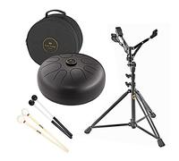 MeinL Sonic Energy STD1BK - Tamburo tongue in acciaio, con supporto per pan, battente Keepdrum