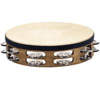 Meinl Percussion - Tamburello Tradizionale con superficie in legno - 2 file, marrone noce (TAH2WB)