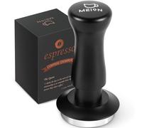 MEION Pressino per caffè espresso da 53,3 mm, calibrato, a doppia molla, con base in acciaio inossidabile, viene fornito con cuscinetto in alluminio (53,3 mm, nero)