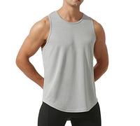 meioro Canotta Mesh Uomo Canottiera Senza Maniche ad Asciugatura Rapida, Allenamento da Palestra per Maglie Sportivo Canotte da Corsa, Muscle Tank Top per la Bodybuilding Sportiva Gym (Grigio,S)