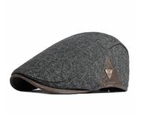 meioro Coppola Uomo Basco Piatto in Cotone Berretto Invernale Scozzesi Cappello Peaky Blinders Gatsby Vintage Elegante Classico Cappelli Elegante Estivo Visiera Regolabile Flat cap per Tempo（Grigio）