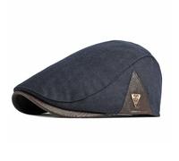 meioro Coppola Uomo Basco Piatto in Cotone Berretto Invernale Scozzesi Cappello Peaky Blinders Gatsby Vintage Elegante Classico Cappelli Elegante Estivo Visiera Regolabile Flat cap per Tempo（Blu）