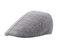 meioro Coppola Uomo Basco Piatto in Cotone Berretto Invernale Scozzesi Cappello Peaky Blinders Gatsby Vintage Elegante Classico Cappelli Elegante Estivo Visiera Regolabile Flat cap per Tempo（Grigio）