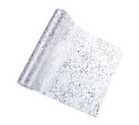 meioro Runner da Tavola 15m x 28cm, Argento fai da te Runner Tavola Rotolo, Tovaglia Metallica con Glitter di Paillettes Decorazioni da Tavolo per Halloween, Natale, Matrimonio, Festa di Compleanno