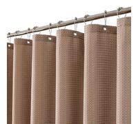 meioro Tenda da Doccia Beige, Tenda Impermeabile e Resistente alla Muffa Della Doccia Waffle con 12 Ganci, 150 x 180 cm Tenda per Doccia di Lusso in Tessuto Pesante per il Bagno