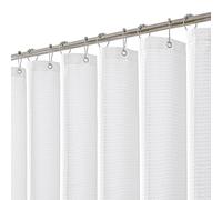 meioro Tenda da Doccia Bianco, Tenda Impermeabile e Resistente alla Muffa Della Doccia Waffle con 12 Ganci, 180 x 240 cm Tenda per Doccia di Lusso in Tessuto Pesante per il Bagno