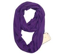 MeiPing Sciarpa Infinity con 1 tasca con cerniera - Sciarpe da viaggio segrete nascoste per ragazze Donna Uomo