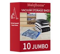 MEIQIHOME Set da 10 Sacchetti Sottovuoto Jumbo per Vestiti, Sacchetti Compressione Riutilizzabili e Protettivi per Moth