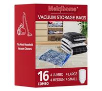 MEIQIHOME Set da 16 Sacchetti Sottovuoto con Pompa Elettrica - 4J/4L/4M/4S - Sacchetti Compressione per Vestiti, Ideali per Traslochi e Viaggio
