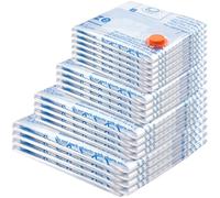 MEIQIHOME Set da 18 Sacchetti Sottovuoto per Vestiti - 4 Jumbo, 4 Large, 4 Medium, 4 Small, 2 Riutilizzabili per Rotolare - Compressione e Conservazione