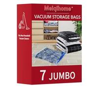 MEIQIHOME Set da 7 Sacchetti Sottovuoto Jumbo per Vestiti e Biancheria, Sacchetti Riutilizzabili per Viaggio e Casa, Salvaspazio