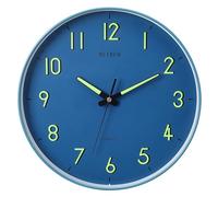 MEIRED Orologio da parete con luce notturna, silenzioso, senza ticchettio, funzionamento a batteria, si illumina al buio, orologio da parete illuminato per camera da letto, soggiorno/cucina, blu