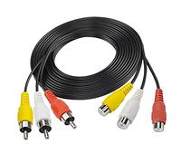 MEIRIYFA 3RCA Cavo di estensione AV, 3 RCA maschio a 3 RCA femmina audio video cavo di estensione composito per DVD CD TV (5M)