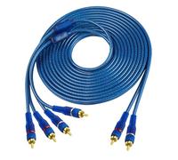 MEIRIYFA 4 Canali RCA Car Audio Interconnect Cavo, 2 Canali a 4 Canali RCA Car Audio Y Splitter Adattatore Cavo Twisted Pair OFC Full Schermato con Riduzione del Rumore (5M)