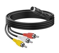 MEIRIYFA 4 Pin S-Video a 3 RCA AV Cavo Femmina Cavo Composito, 3 RCA a 4 Pin Mini DIN S-Video Cavo di Estensione per TV/HDTV Lettore CD VCR DVR Lettore DVD PC Laptop (0.3M) (3 RCA Maschio)