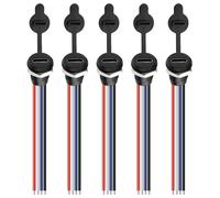 MEIRIYFA 5 prese USB-C a 4 pin, 4 fili, da incasso di tipo C, spina USB-C a 4 pin, cavo di ricambio per saldatura, 15 cm