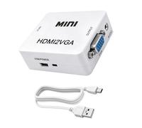 MEIRIYFA Adattatore da HDMI a VGA, adattatore Unidirectional HDMI a VGA con audio da 3,5 mm e cavo di alimentazione Mini USB per computer, desktop, laptop, PC, HDTV, monitor, proiettore e altro ancora