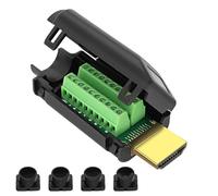 MEIRIYFA Adattatore HDMI senza saldatura HDMI maschio terminale a vite breakout board HDMI 20PIN End Kit di riparazione connettore con custodia accessori