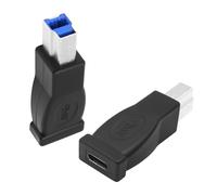 MEIRIYFA Adattatore per stampante da USB C a USB 3.0 B, da USB 3.0 tipo B maschio a USB3.0 Type-C femmina, convertitore 5 Gbps compatibile con stampanti, scanner, driver rigidi esterni, laptop (nero