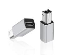 MEIRIYFA Adattatore per stampante USB C a USB B, USB tipo C femmina a stampante, convertitore adattatore compatibile con scanner MIDI, stampante, pianoforte ectrico, sintetizzatore, 2 pezzi (grigio)