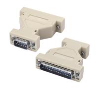 MEIRIYFA Adattatore seriale da DB9 a DB25, connettore DB9 a spina DB25, convertitore di sesso seriale a modem adattatore Connetor per dispositivi seriali PC (2PCS, DB9 M - DB25 M)