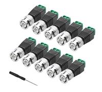 MEIRIYFA BNC Male Balun, 10 pezzi da BNC a Cat5e, adattatore BNC maschio a 2 morsetti a vite, adattatore senza saldatura per Coax Cat5/6 su BNC CCTV sorveglianza di sicurezza