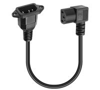 MEIRIYFA Cavo adattatore da 90 gradi C13 a C14, IEC 320 C13 3 pin femmina a C14 3 pin maschio PDU alimentatore di rete prolunga per computer, monitor - 40 cm (C14 to Right C13)