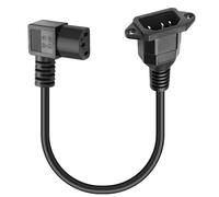 MEIRIYFA Cavo adattatore da 90 gradi C13 a C14, IEC 320 C13 femmina a C14 maschio PDU alimentatore di rete prolunga per computer, monitor - 40 cm (C14 to Left C13)