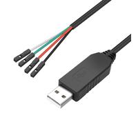 MEIRIYFA Cavo adattatore seriale da USB a TTL da 5 V a 3,3 V, cavo convertitore UART da USB a TTL TX RX VCC GND Pinout Signal 4 pin femmina con chip FTDI FT232RL per Windows 10/8/7/XP/Vista (1M)