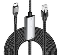 MEIRIYFA Cavo adattatore USB tipo C a Ethernet, cavo da tipo C a RJ45, con presa USB-C da 100 W, PD, Gigabit 1000 Mbps, rete LAN Internet e ricarica 2 in 1 per laptop, PC, smartphone (2 m)