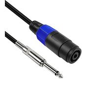 MEIRIYFA Cavo altoparlante 0.35m, 1/4" TS Plug a Speakon femmina, connettore robusto, adatto per DJ/PA, connessione altoparlante