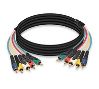 MEIRIYFA Cavo Audio RGB 5-RCA Maschio a Maschio Placcato Oro - Per DVD, TV/HDTV, VCR, Lettore CD, Videocamera, Proiettore (1,5 m)