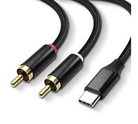 MEIRIYFA Cavo audio USB tipo C a 2 RCA, Type C a 2x RCA Audio Cavo, convertitore cavo audio stereo PC tipo C per amplificatore, cavo adattatore altoparlante con decodificatore chip HiFi (2M)