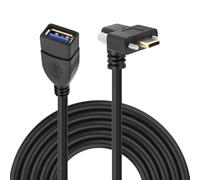 MEIRIYFA Cavo dati USB 3.0 a USB C OTG, angolo di 90 gradi, USB 3.1 Type-C Dual Screw Locking su standard USB 3.0, cavo di ricarica da 5 Gbps per telefoni tablet, laptop (nero, 1,2 m)