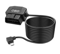 MEIRIYFA Cavo di alimentazione OBD per fotocamera Dash, OBD OBD2 a Micro USB, cavo di ricarica con 24 ore di monitoraggio/modalità ACC, protezione a bassa tensione, 12-36 V a 5 V 3 A (3,5 m)