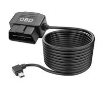 MEIRIYFA Cavo di alimentazione OBD per fotocamera Dash, OBD2 a Mini USB adattatore Hardwire cavo di ricarica con monitoraggio 24 ore e interruttore di modalità ACC, pulsante 12 V 36 V a 5 V 3 A per