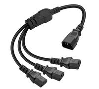 MEIRIYFA Cavo di prolunga IEC 320 C14 a 3 X C13 Y splitter C14 maschio a 3 X C13 femmina 10 A 250 V 18 AWG per elettrodomestici PC monitor del computer (45 cm)