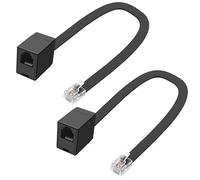 MEIRIYFA Cavo di prolunga RJ12 6P6C maschio a femmina RJ11/RJ12 Cat3 per telefono cellulare con cavo di prolunga per telefono, 30 cm - 2 pezzi