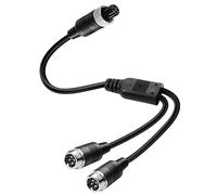MEIRIYFA Cavo di prolunga video M12 a 4 pin per auto, adattatore splitter a Y per telecamera di retromarcia CCTV, camion, autobus, veicoli, 40 cm (da 1 femmina a 2 maschi)