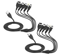MEIRIYFA Cavo di ricarica USB 5 in 1 compatibile con Gameboy Advance SP (GBA SP)/DS Lite/NDS/Wii U/New 3DS XL/New 3DS/3DS XL/3DS/2DS/DSi XL/PSP 1000 2000 3000-2PCS, 1,2 m