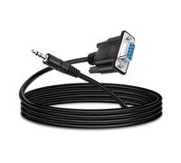 MEIRIYFA Cavo seriale DB9 da femmina a 9 pin maschio da 3,5 mm, RS232 DB9 a 1/8", cavo seriale per dispositivi seriali di proiettori, TV tramite jack audio, 1,8 m